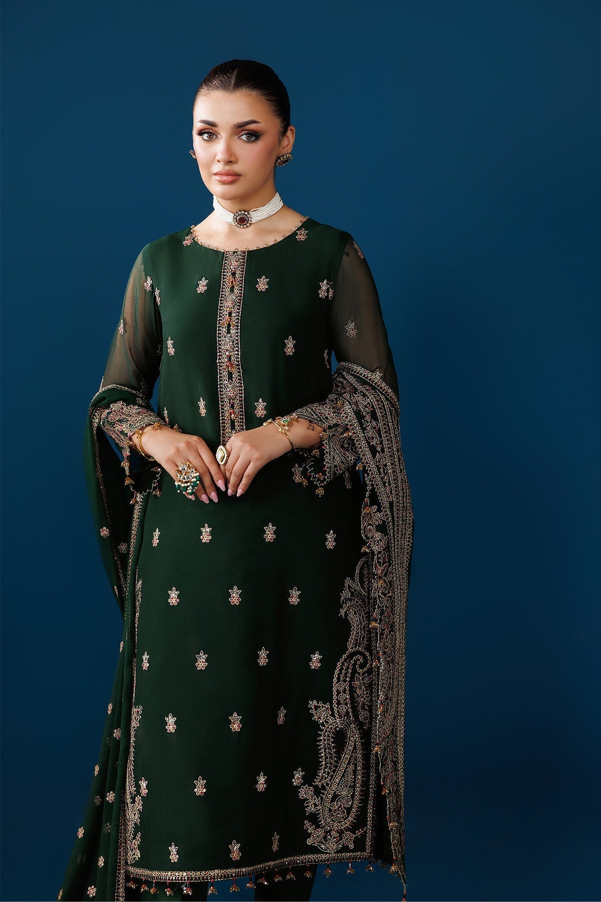 Alizeh | Dua Formals 26 | AF-DUA-3032-Regal Green by Alizeh - Designer Dress  - Type : Ladies Clothes - Available at Libayah - 100% Original 
