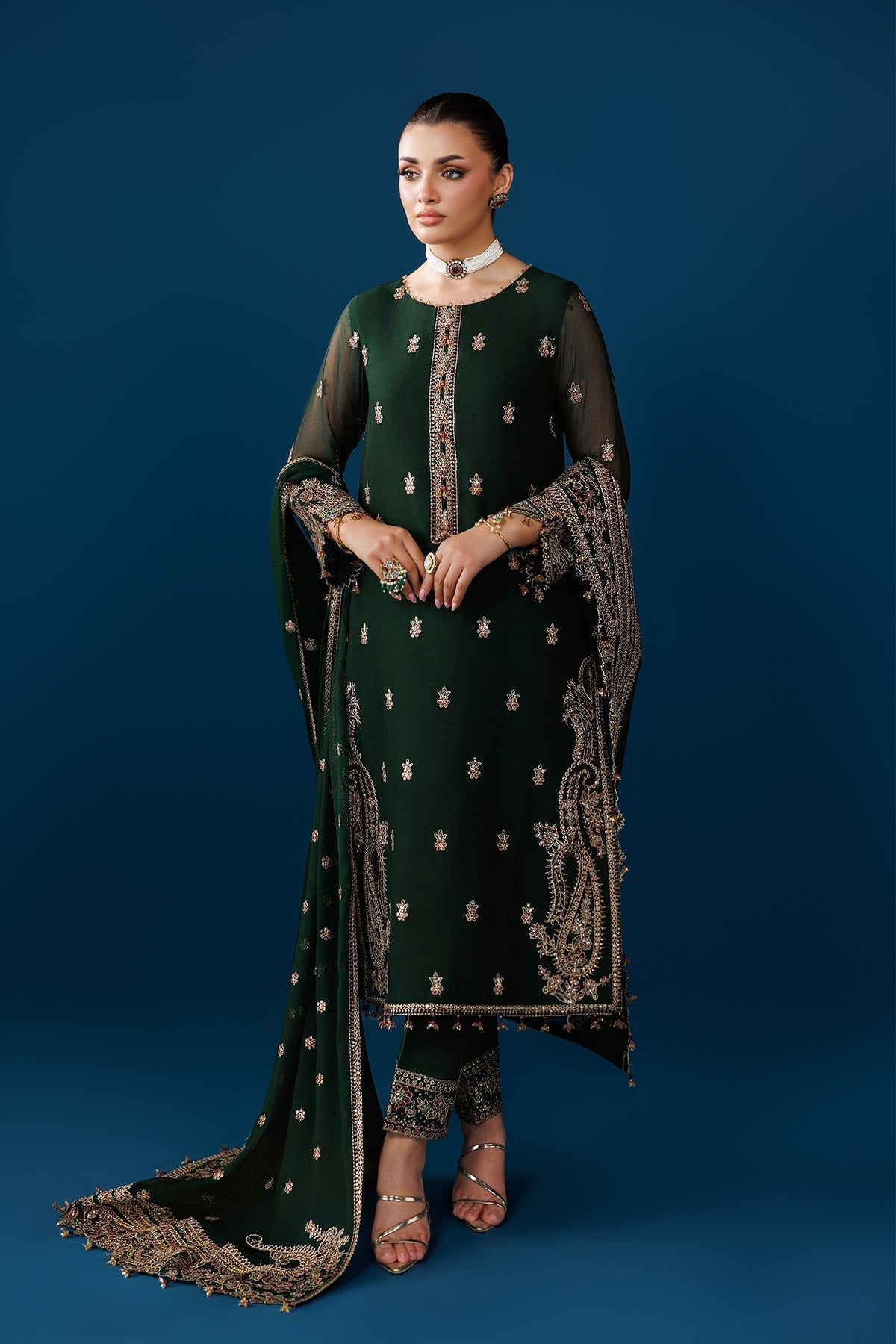 Alizeh | Dua Formals 26 | AF-DUA-3032-Regal Green by Alizeh - Designer Dress  - Type : Ladies Clothes - Available at Libayah - 100% Original 