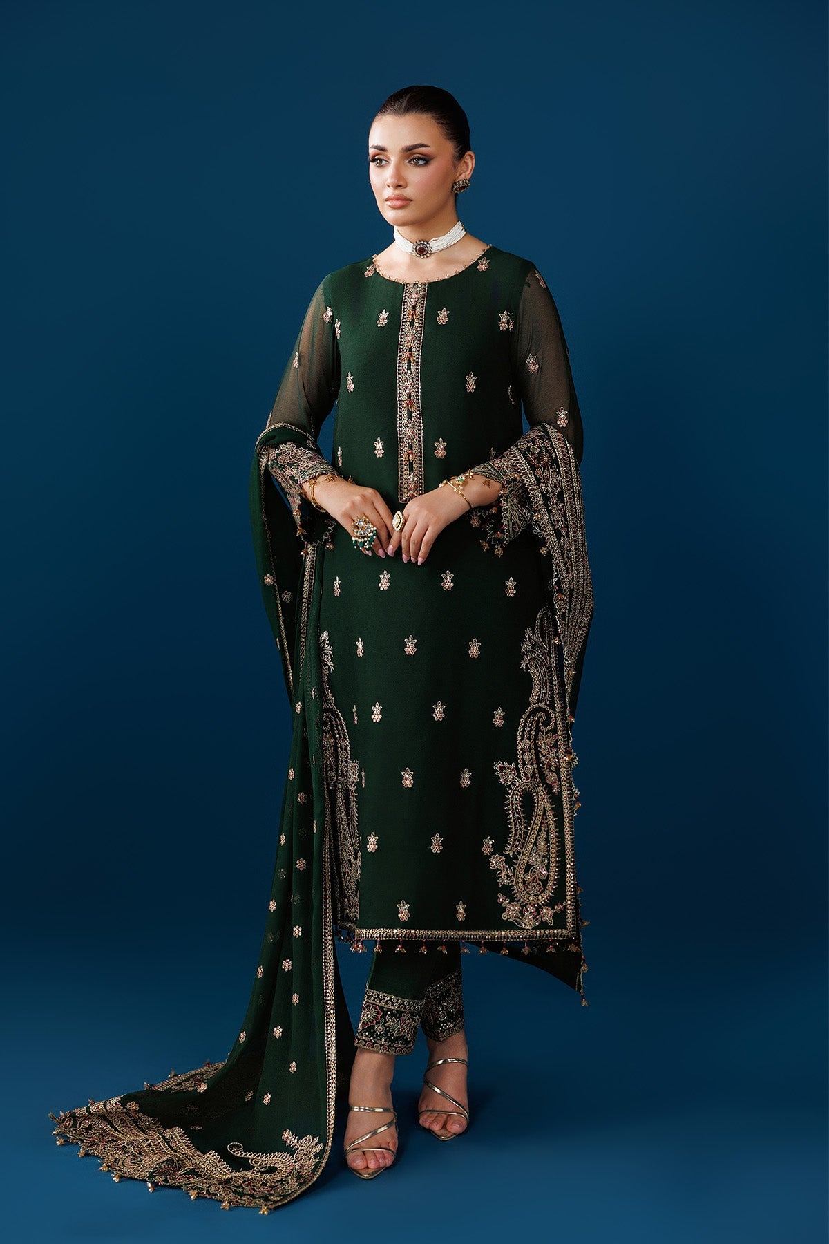 Alizeh | Dua Formals 26 | AF-DUA-3032-Regal Green by Alizeh - Designer Dress  - Type : Ladies Clothes - Available at Libayah - 100% Original 