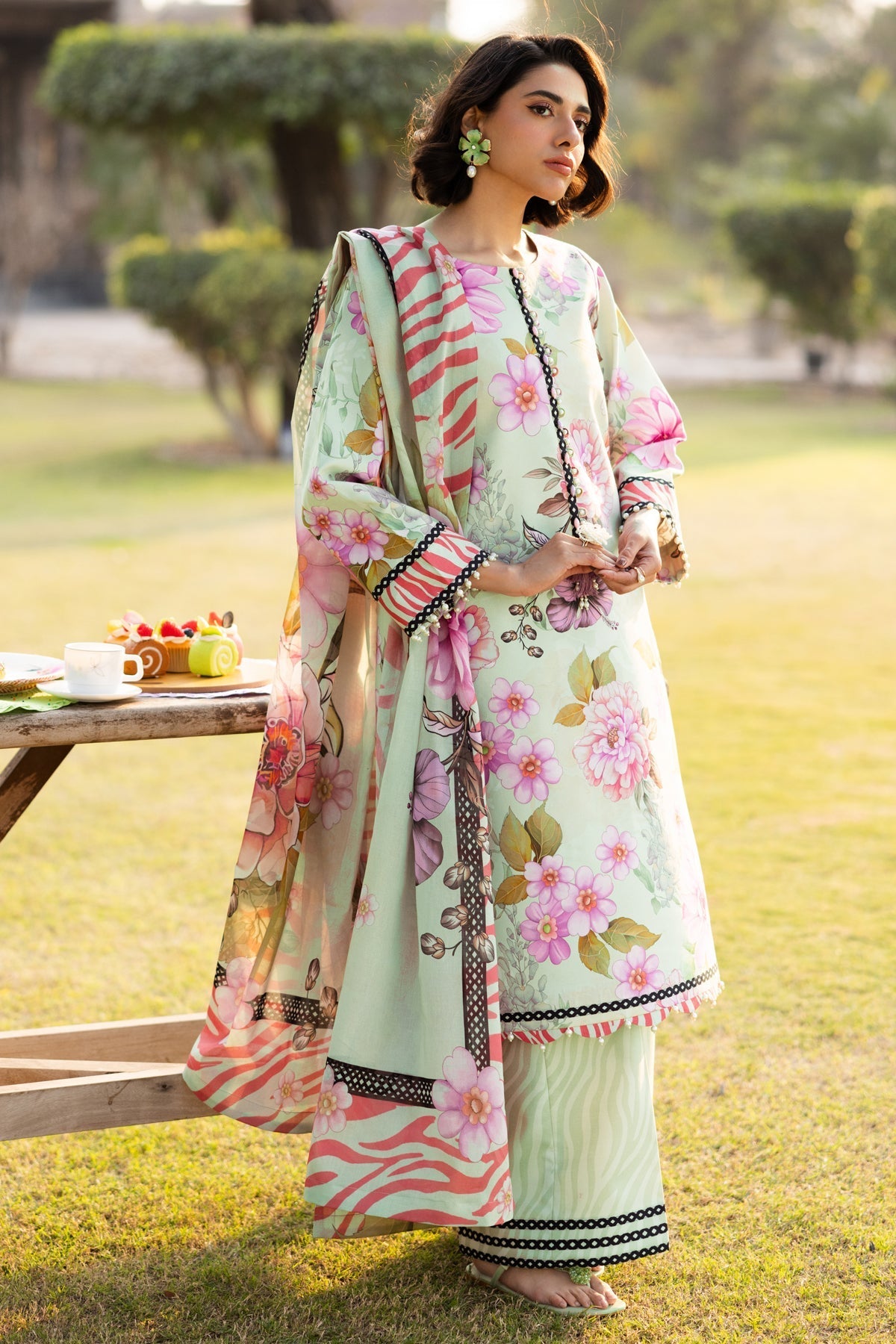 Alizeh | Sheen Lawn Prints 25 | AF-PL-6034-Cleo by Alizeh - Designer Dress - Type: Ladies Clothes - Available at Libayah - 100% Original