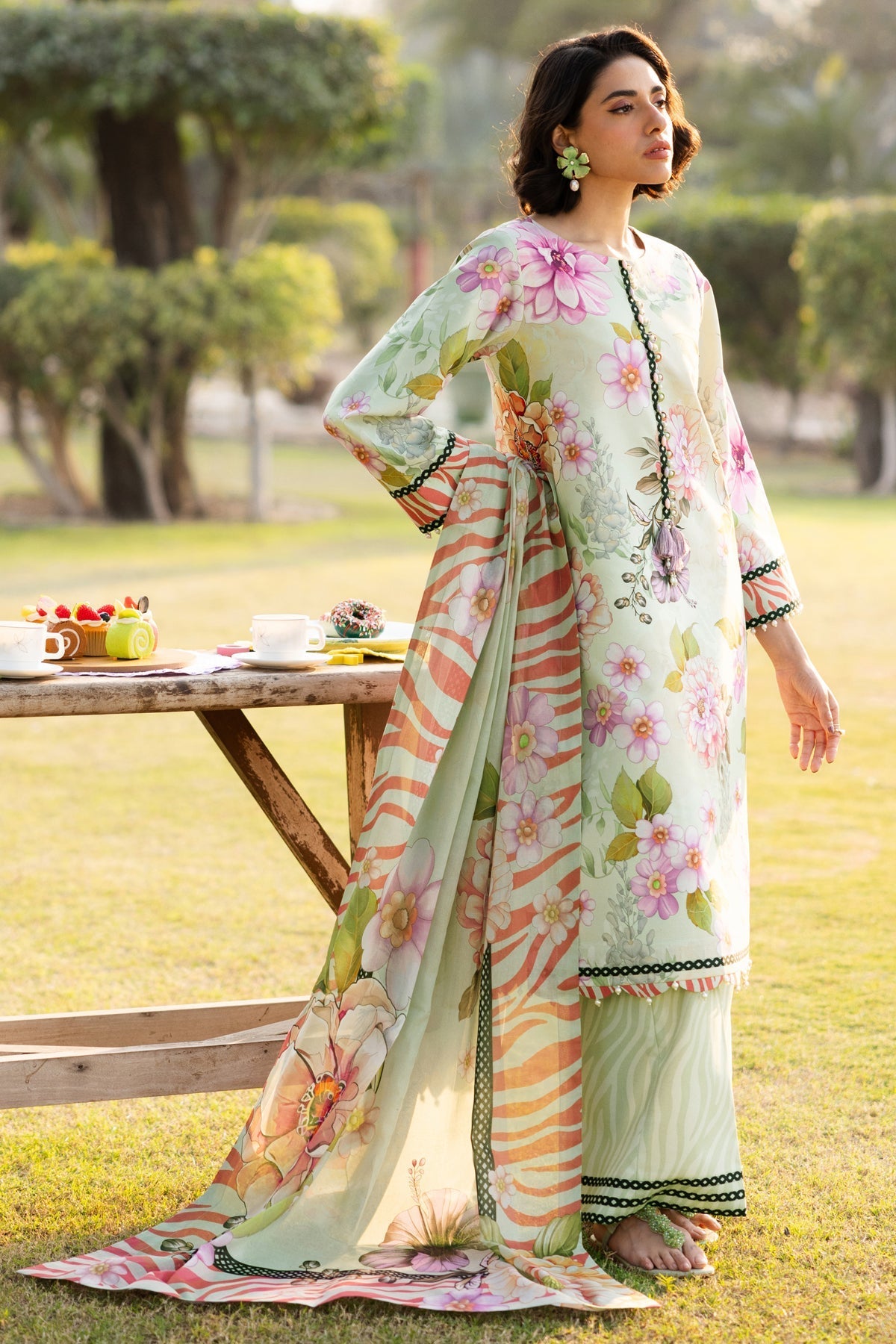 Alizeh | Sheen Lawn Prints 25 | AF-PL-6034-Cleo by Alizeh - Designer Dress - Type: Ladies Clothes - Available at Libayah - 100% Original