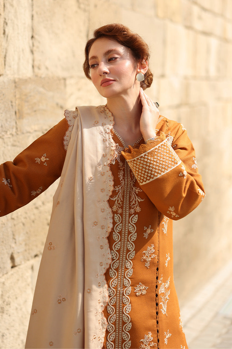 Cappuccino – authentic Pakistani dress from the Rangrasiya Carnation Luxury Shawl Edit collection for women in the UK.