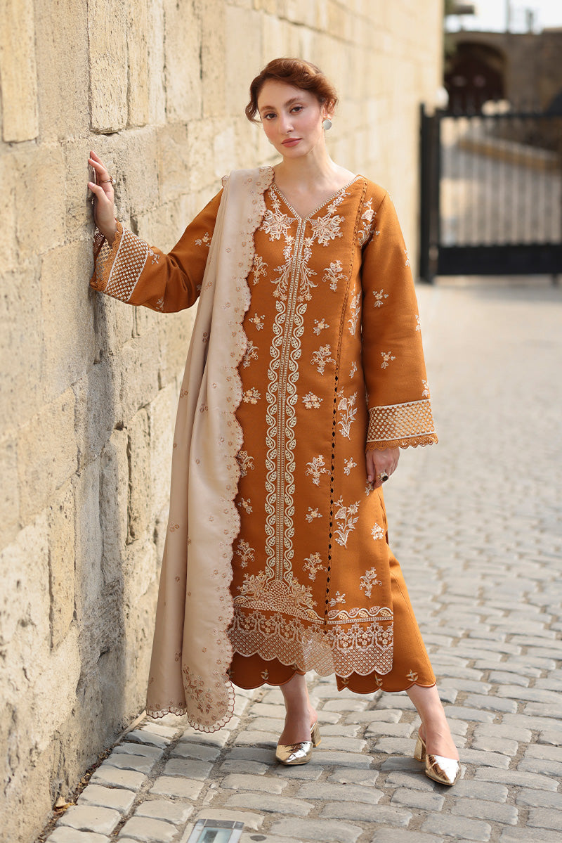 Cappuccino – authentic Pakistani dress from the Rangrasiya Carnation Luxury Shawl Edit collection for women in the UK.