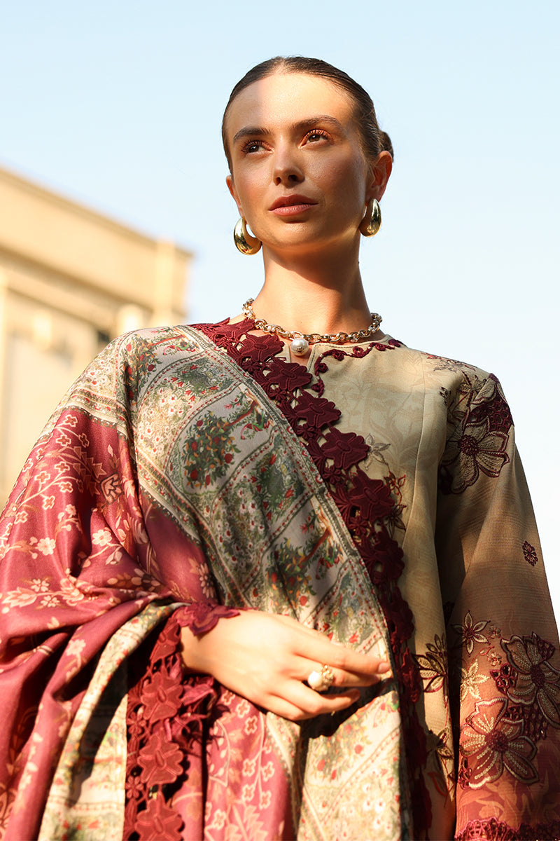 Chai – authentic Pakistani dress from the Rangrasiya Carnation Luxury Shawl Edit collection for women in the UK.