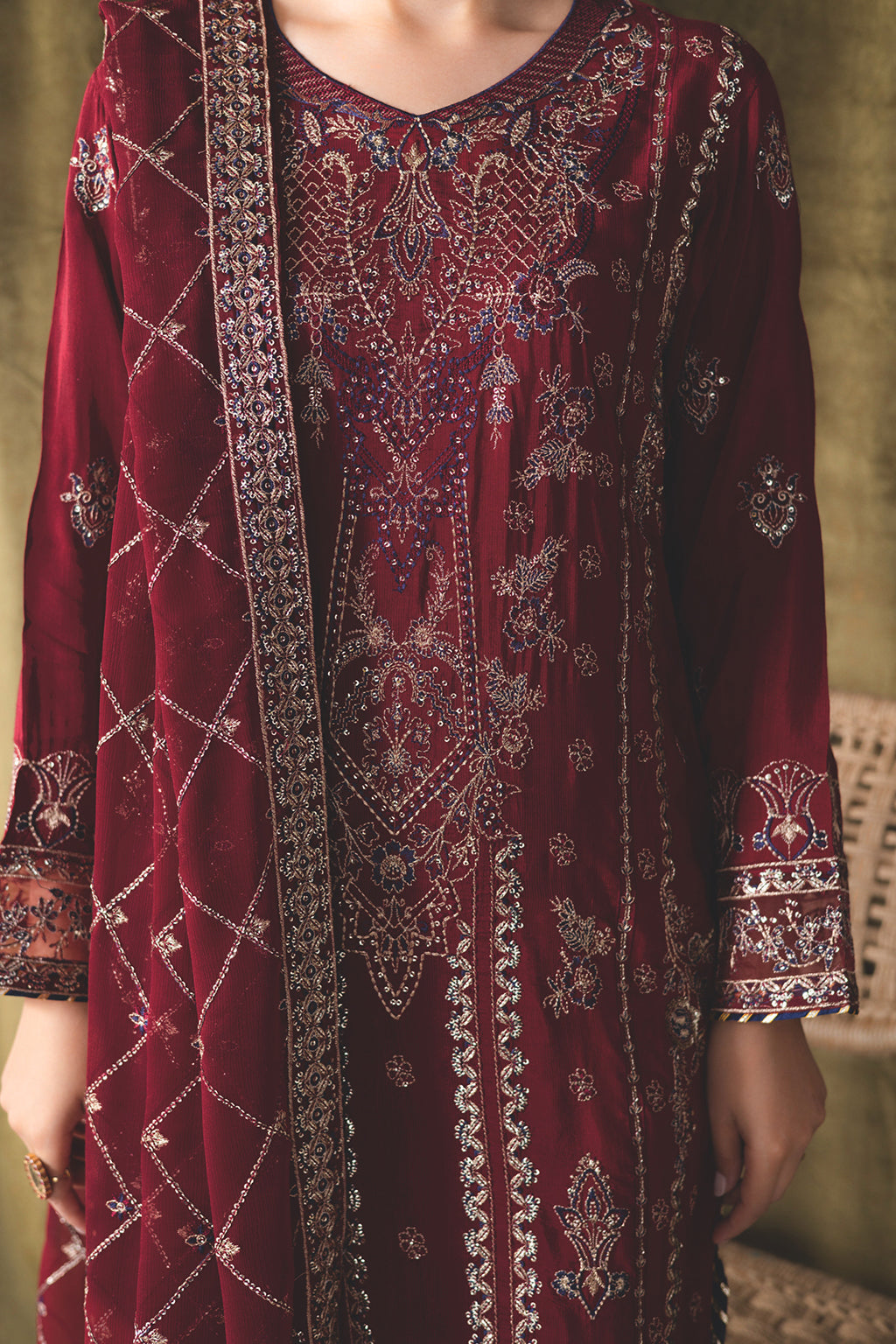 Ramsha | Aangan Luxury Raw silk | AA-101 by Ramsha - Designer Dress - Type : Ladies Clothes - Available at Libayah - 100% Original 