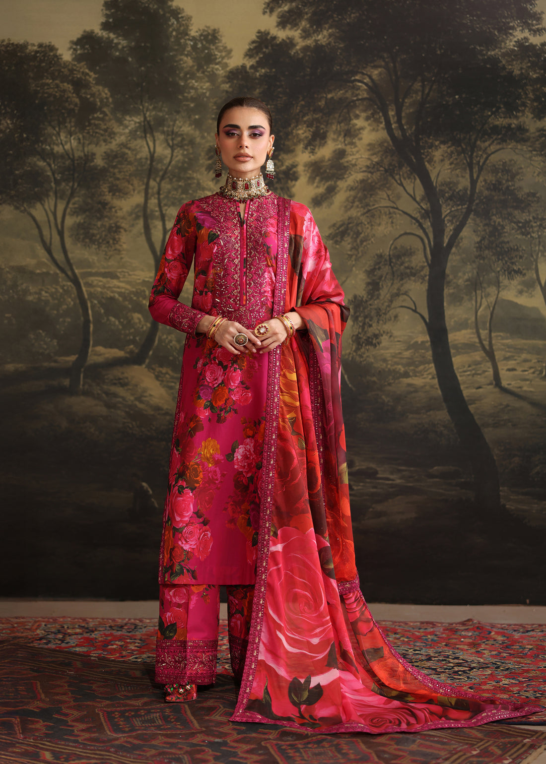 Humjoli | Rehana Luxury Collection | PINK ROSE by Humjoli - Designer Dress  - Type : Ladies Clothes - Available at Libayah - 100% Original 