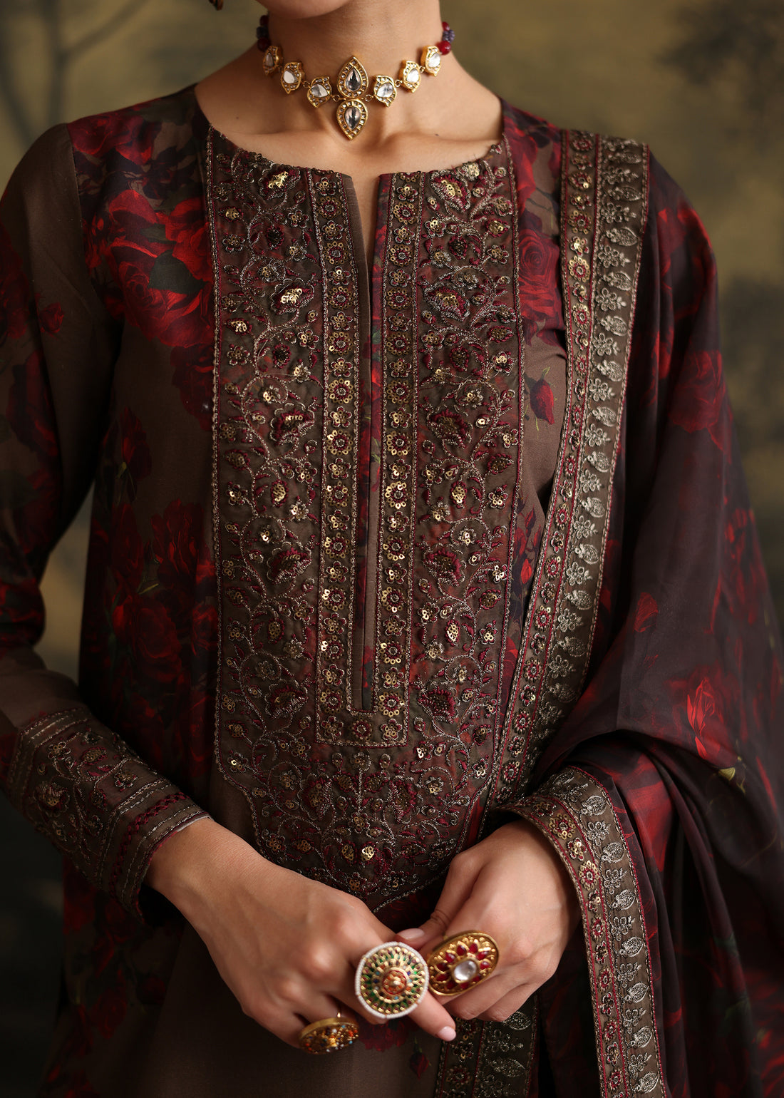 Humjoli | Rehana Luxury Collection | BROWN ROME by Humjoli - Designer Dress  - Type : Ladies Clothes - Available at Libayah - 100% Original 