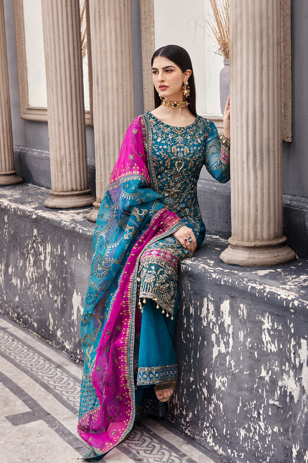 Emaan Adeel | Nawabzadi Wedding Dresses | NW-05 by Emaan Adeel - Designer Dress - Type: Ladies Clothes - Available at Libayah - 100% Original