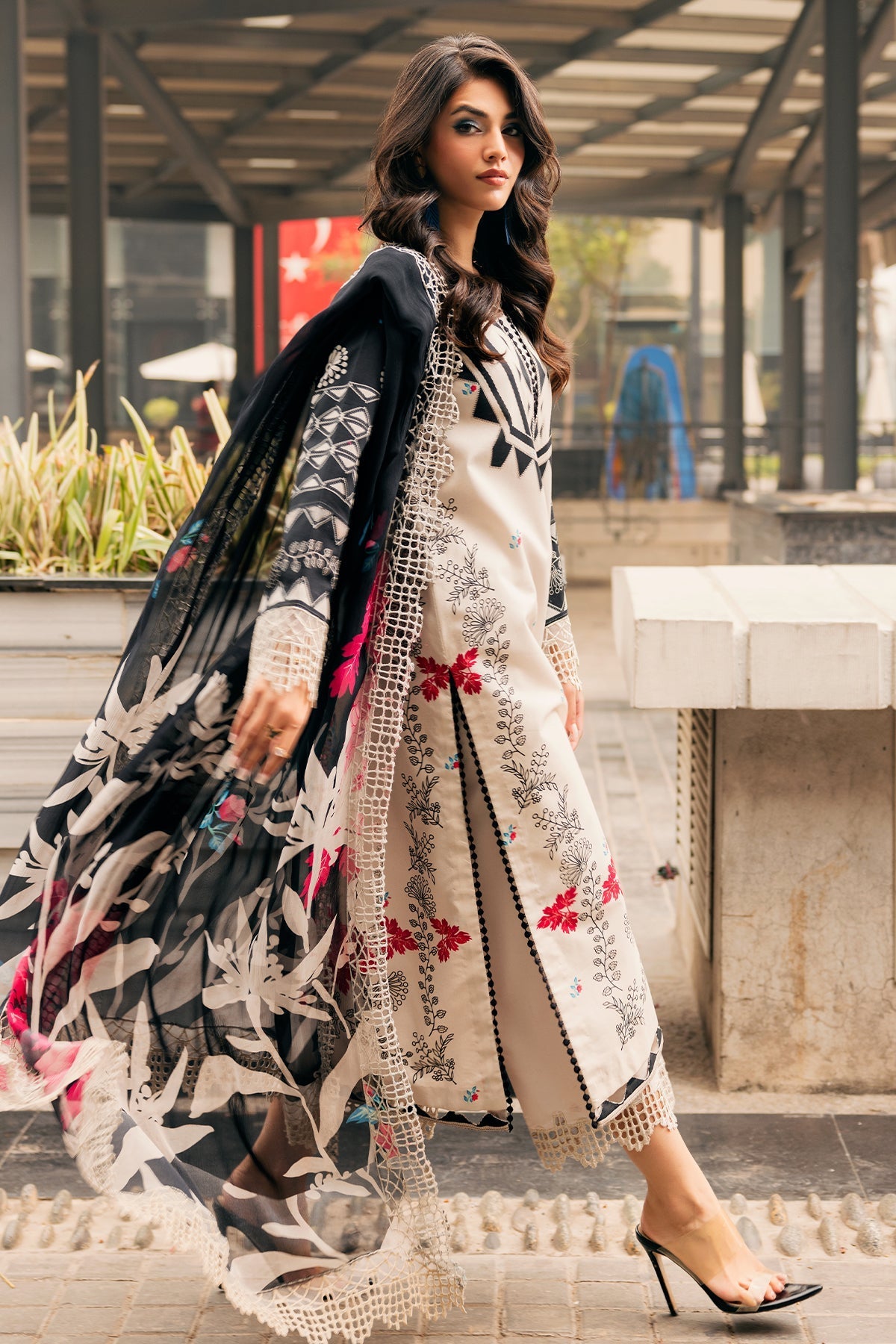 Charizma | Infinity Lawn | 3-PC Unstitched Embroidered Lawn Collection IN6-04 by Charizma - Designer Dress  - Type : Ladies Clothes - Available at Libayah - 100% Original 