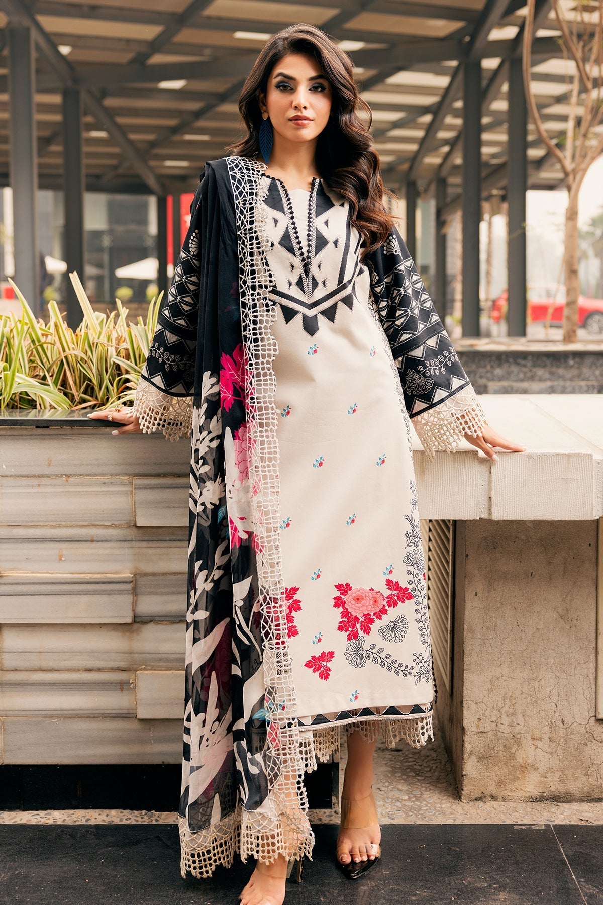 Charizma | Infinity Lawn | 3-PC Unstitched Embroidered Lawn Collection IN6-04 by Charizma - Designer Dress  - Type : Ladies Clothes - Available at Libayah - 100% Original 