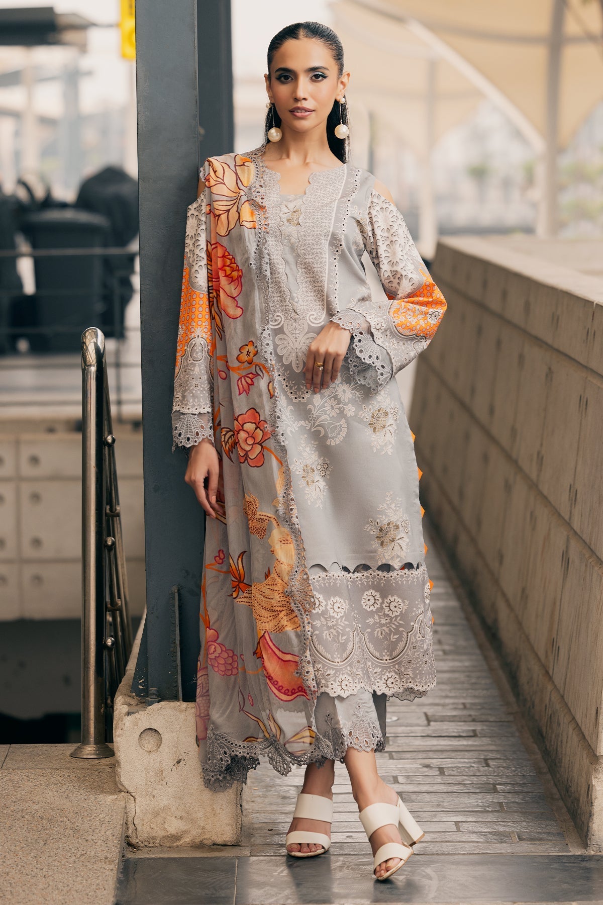 Charizma | Infinity Lawn | 3-PC Unstitched Embroidered Lawn Collection IN6-05 by Charizma - Designer Dress  - Type : Ladies Clothes - Available at Libayah - 100% Original 
