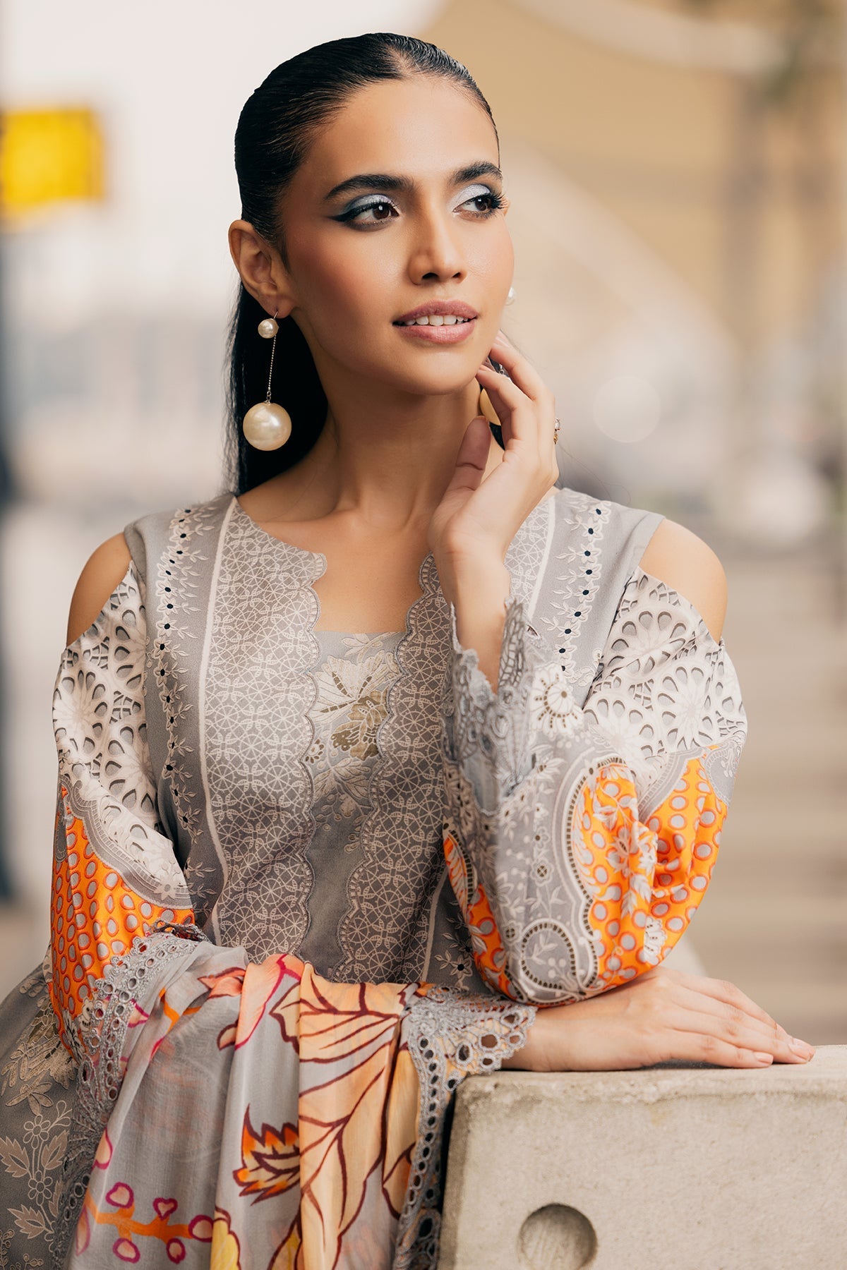 Charizma | Infinity Lawn | 3-PC Unstitched Embroidered Lawn Collection IN6-05 by Charizma - Designer Dress  - Type : Ladies Clothes - Available at Libayah - 100% Original 