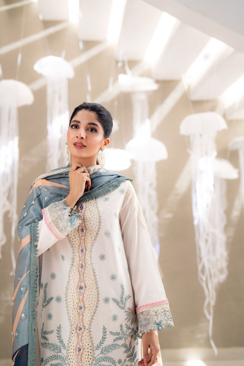Aabyaan | Saagar Luxury Lawn 25 | ZAIRA (AS-09) by Aabyaan - Designer Dress - Type: Ladies Clothes - Available at Libayah - 100% Original