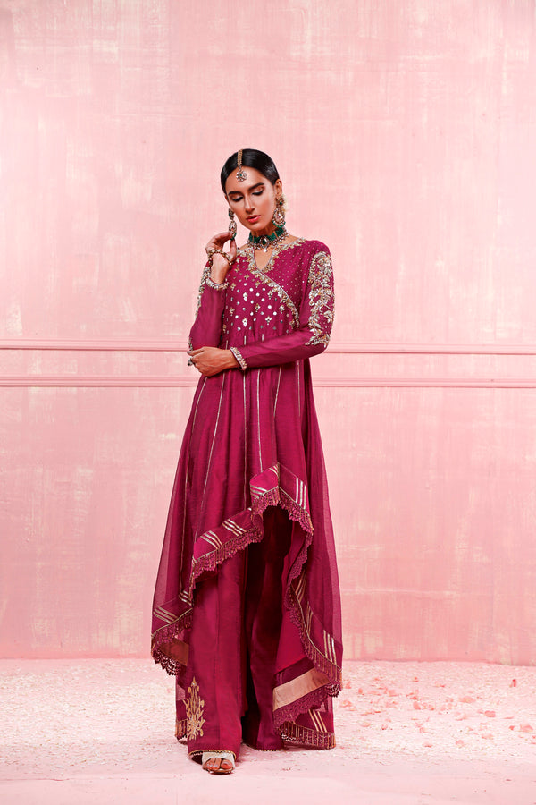 Wahajmkhan | Festive Fiesta Formals | MAGENTA MAGNIFICENCE by Wahaj M.Khan - Designer Dress - Type: Ladies Clothes - Available at Libayah - 100% Original
