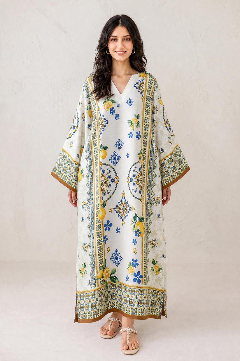 Saad Shaikh | Ease Fall Edit 26 | D-01 Kaftan by Saad Shaikh - Designer Dress  - Type : Ladies Clothes - Available at Libayah - 100% Original 