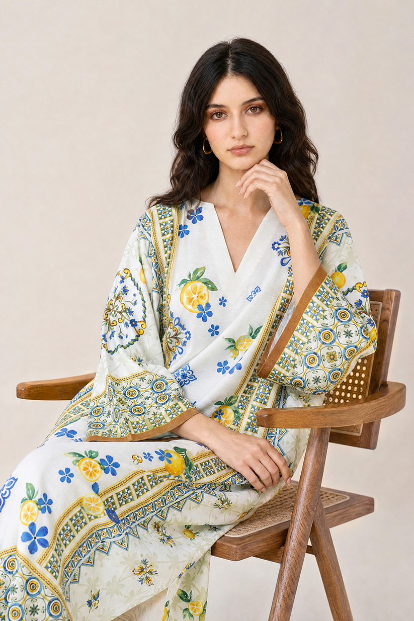 Saad Shaikh | Ease Fall Edit 26 | D-01 Kaftan by Saad Shaikh - Designer Dress  - Type : Ladies Clothes - Available at Libayah - 100% Original 