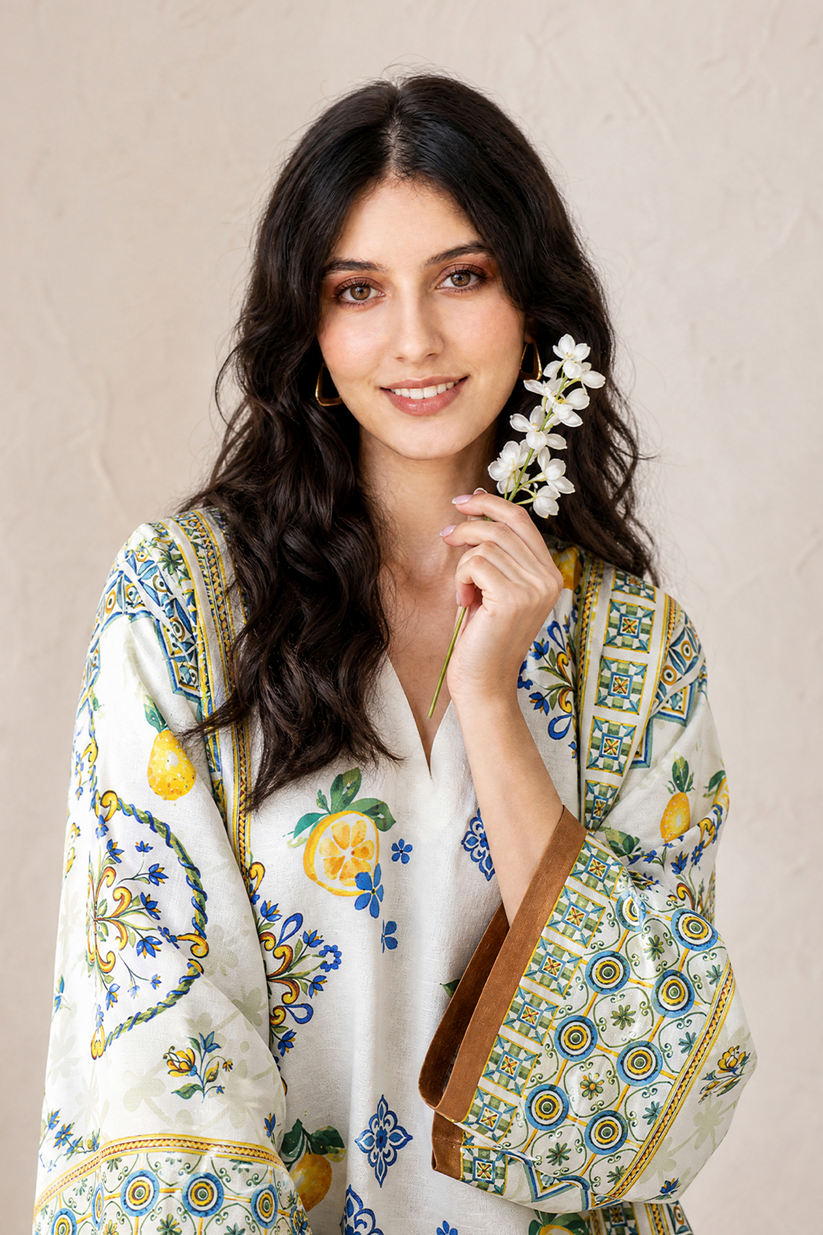 Saad Shaikh | Ease Fall Edit 26 | D-01 Kaftan by Saad Shaikh - Designer Dress  - Type : Ladies Clothes - Available at Libayah - 100% Original 