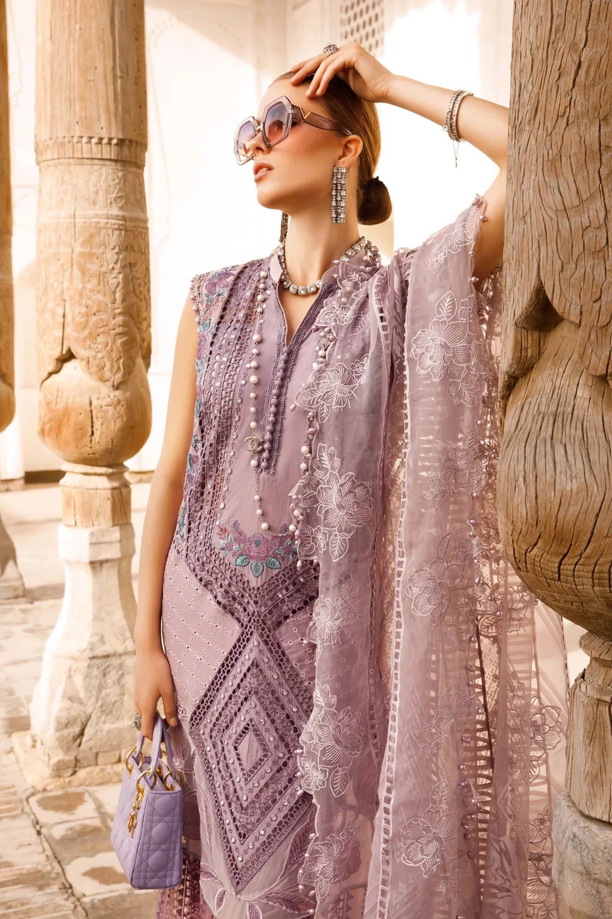 Maria B | Luxury Lawn | D-2301-A by Maria B - Designer Dress - Type: Ladies Clothes - Available at Libayah - 100% Original