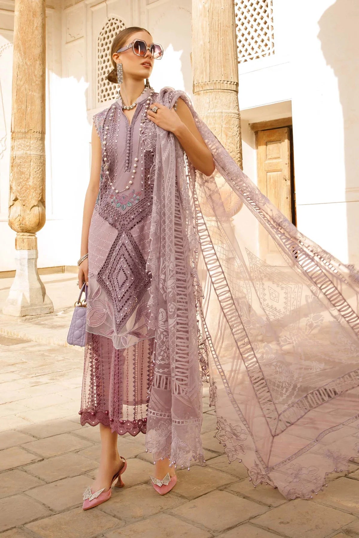 Maria B | Luxury Lawn | D-2301-A by Maria B - Designer Dress - Type: Ladies Clothes - Available at Libayah - 100% Original