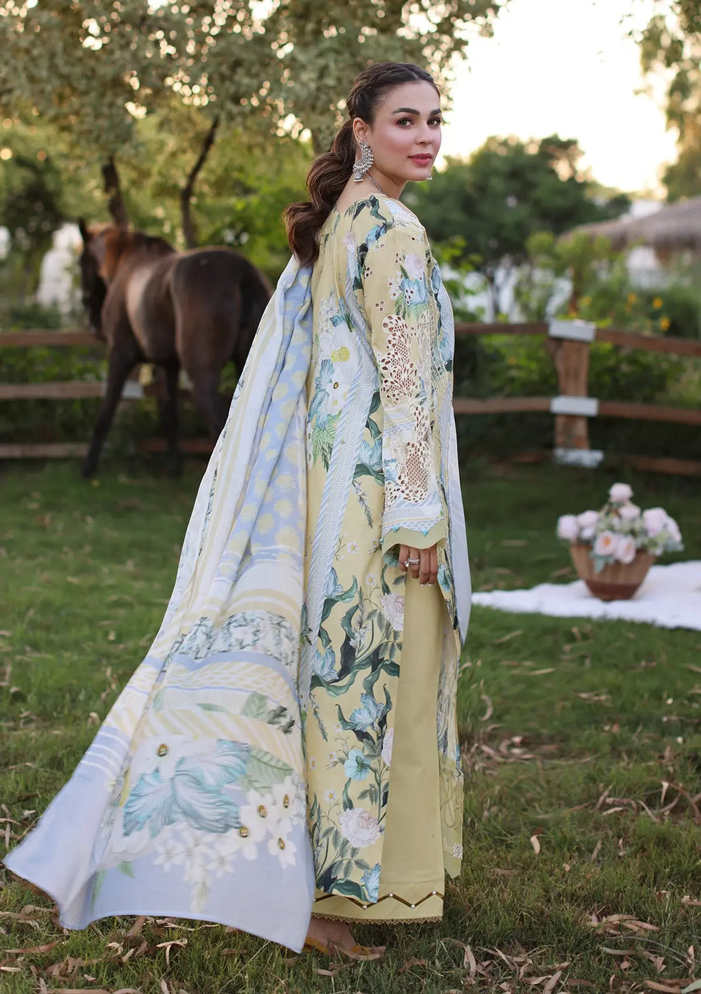 Elaf Premium | Prints Chikankari 24 | 05A CITRUS CRUSH by Elaf Premium - Designer Dress - Type: Ladies Clothes - Available at Libayah - 100% Original