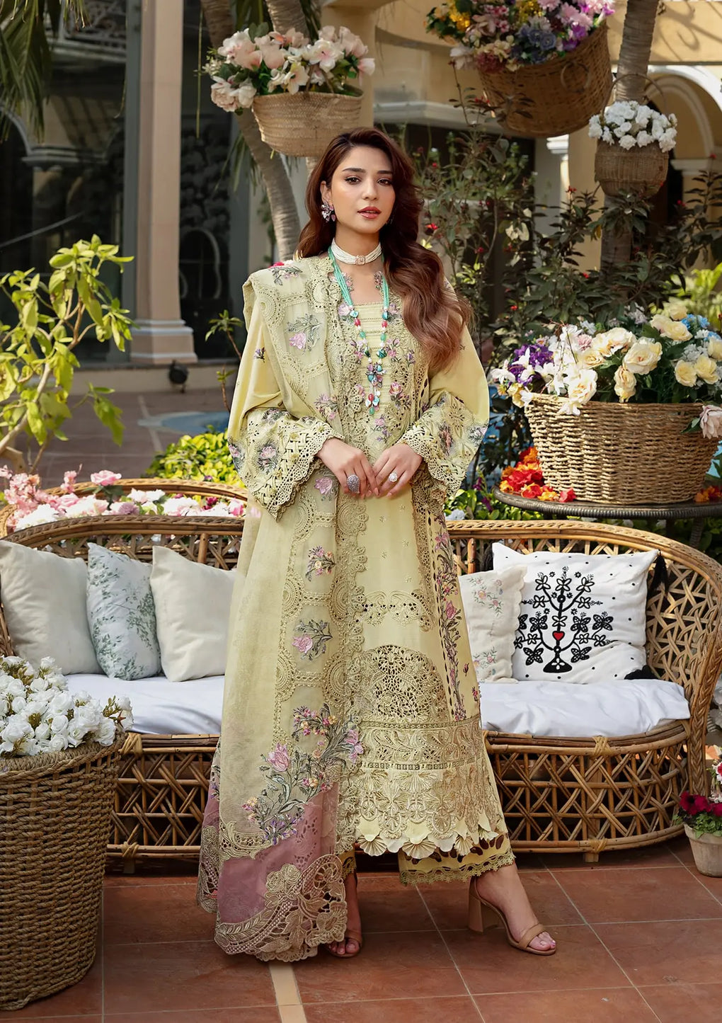 Elaf Premium | Luxury Lawn 25 | ELM-3A BAHAAR by Elaf Premium - Designer Dress - Type: Ladies Clothes - Available at Libayah - 100% Original