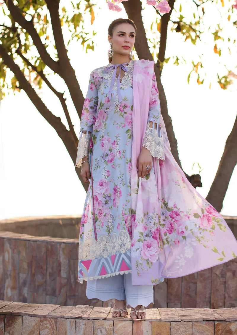 Elaf Premium | Prints Chikankari 24 | 04A OCEAN BLOSSOMS by Elaf Premium - Designer Dress - Type: Ladies Clothes - Available at Libayah - 100% Original