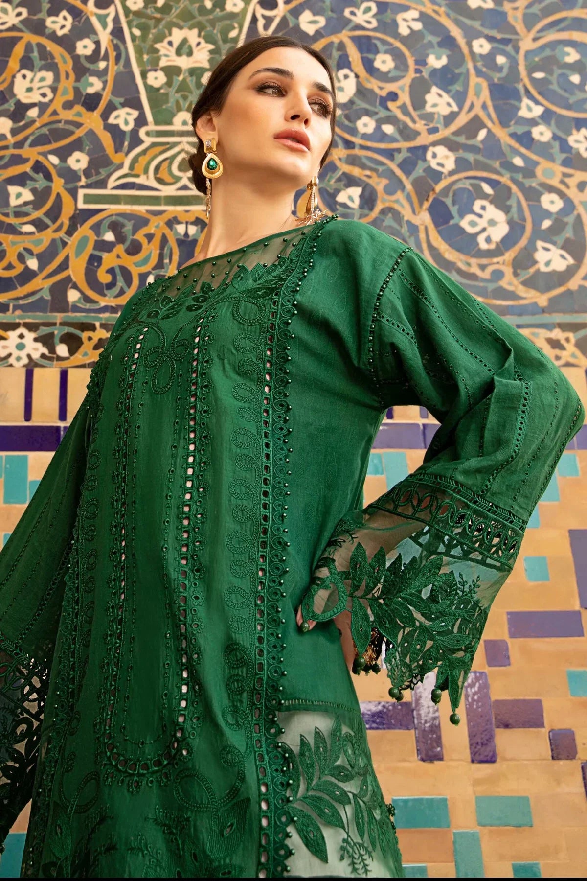 Maria B | Luxury Lawn | D-2310-B by Maria B - Designer Dress - Type: Ladies Clothes - Available at Libayah - 100% Original
