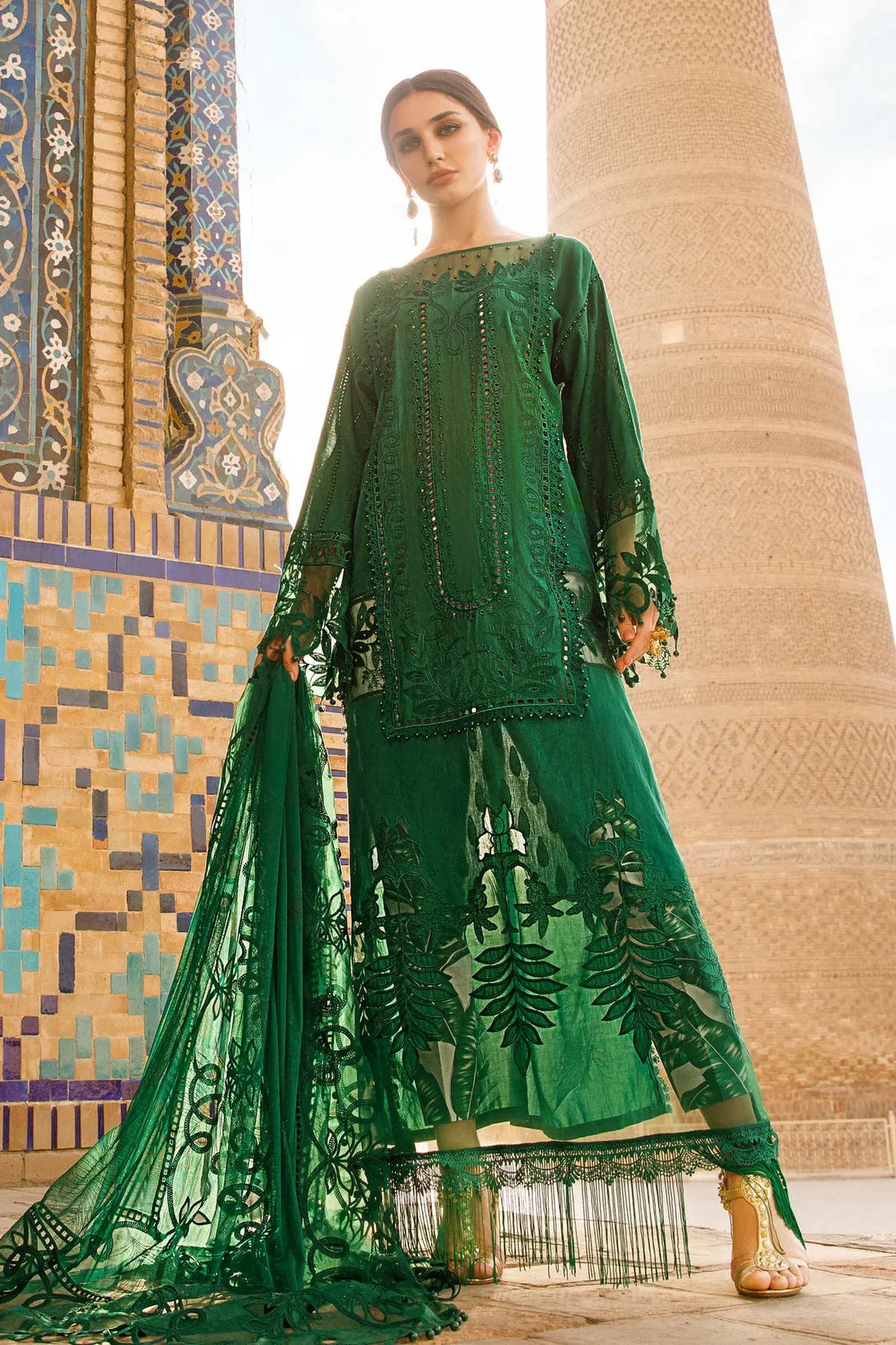 Maria B | Luxury Lawn | D-2310-B by Maria B - Designer Dress - Type: Ladies Clothes - Available at Libayah - 100% Original