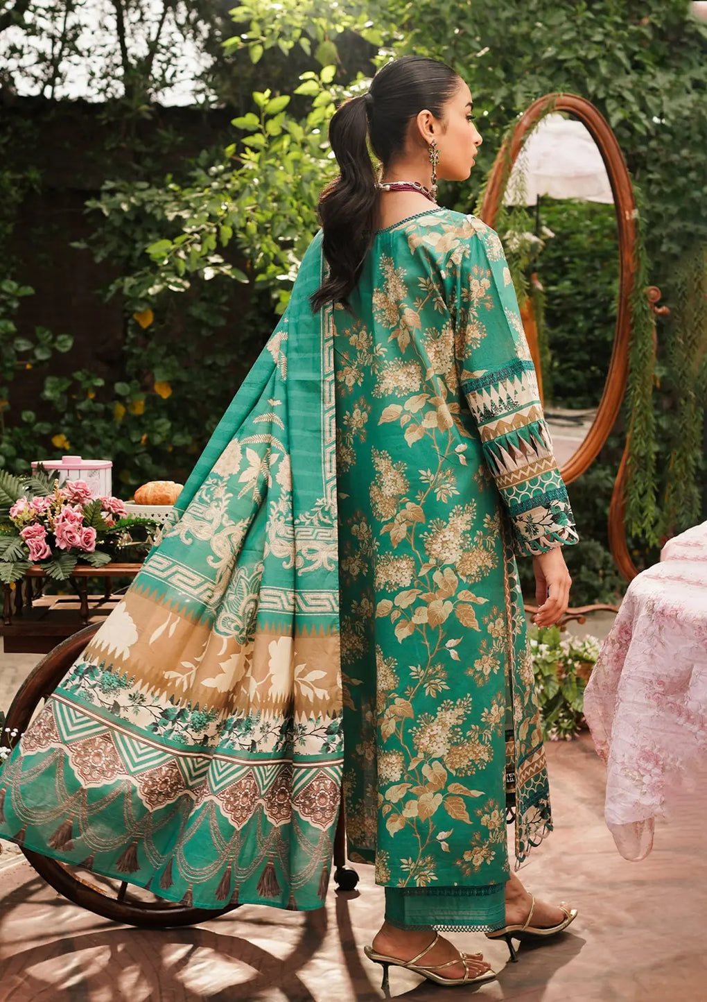Elaf Premium | Printed Collection 24 | EEP-04B - Chic Teal by Elaf Premium - Designer Dress - Type: Ladies Clothes - Available at Libayah - 100% Original