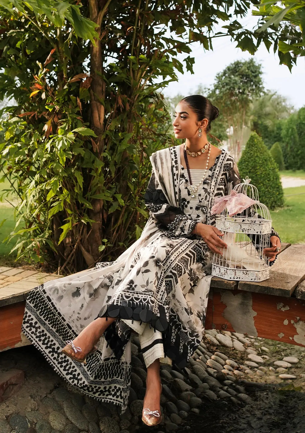 Elaf Premium | Printed Collection 24 | EEP-07B - Black Blossom by Elaf Premium - Designer Dress - Type: Ladies Clothes - Available at Libayah - 100% Original
