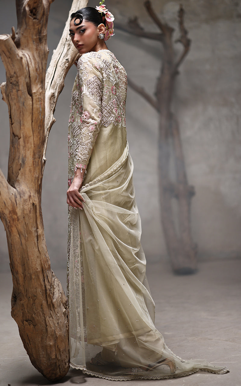 Threads and Motifs | Formal Dresses 25 | Organza Embroidered Jacket by Threads and Motifs - Designer Dress  - Type : Ladies Clothes - Available at Libayah - 100% Original 