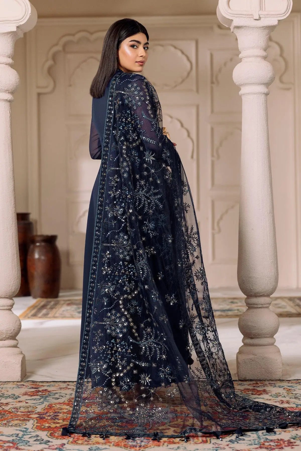 Alizeh | Ready to wear | Navy Blue 3 piece - RTW1012 by Alizeh - Designer Dress  - Type : Ladies Clothes - Available at Libayah - 100% Original 