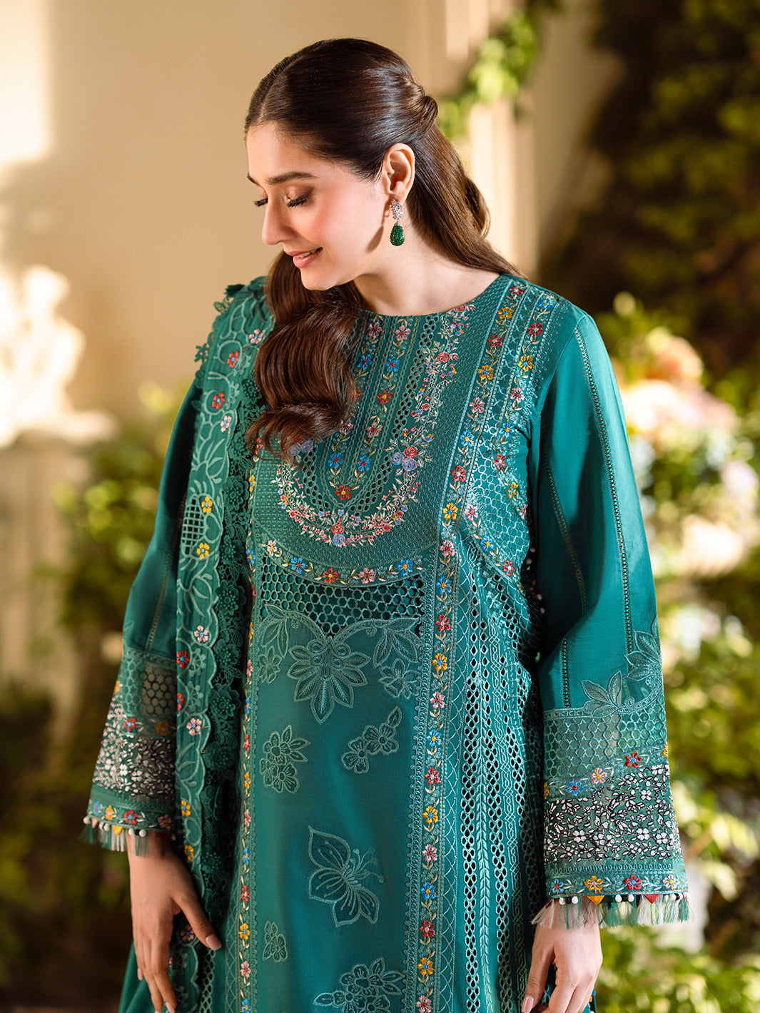 Bin Ilyas | Freesia Embroidered Lawn 25 | 102 - A by Bin Ilyas - Designer Dress - Type: Ladies Clothes - Available at Libayah - 100% Original