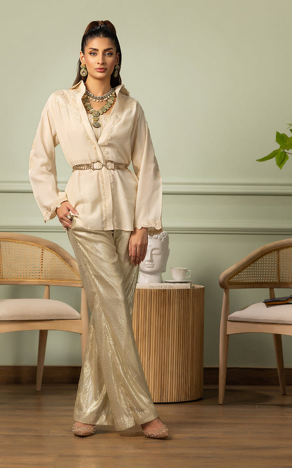 Threads and Motifs | Formal Dresses 25 | EMBROIDERED TOP WITH TUBE AND SEQUINS TROUSER by Threads and Motifs - Designer Dress  - Type : Ladies Clothes - Available at Libayah - 100% Original 