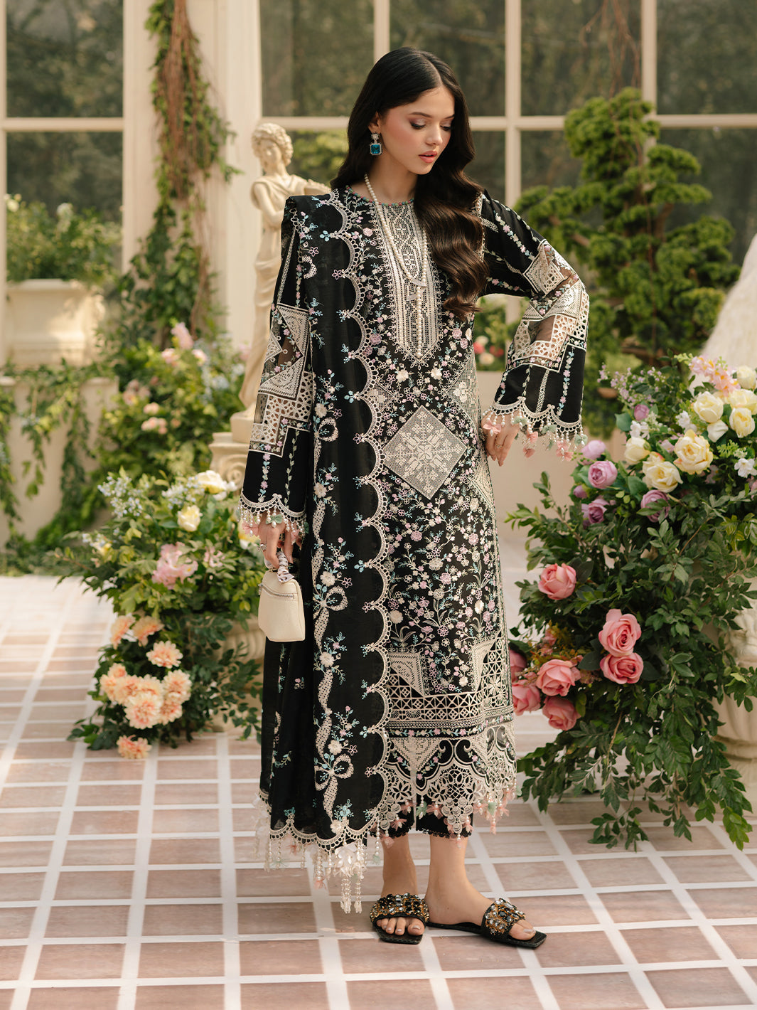 Bin Ilyas | Freesia Embroidered Lawn 25 | 103 - B by Bin Ilyas - Designer Dress - Type: Ladies Clothes - Available at Libayah - 100% Original