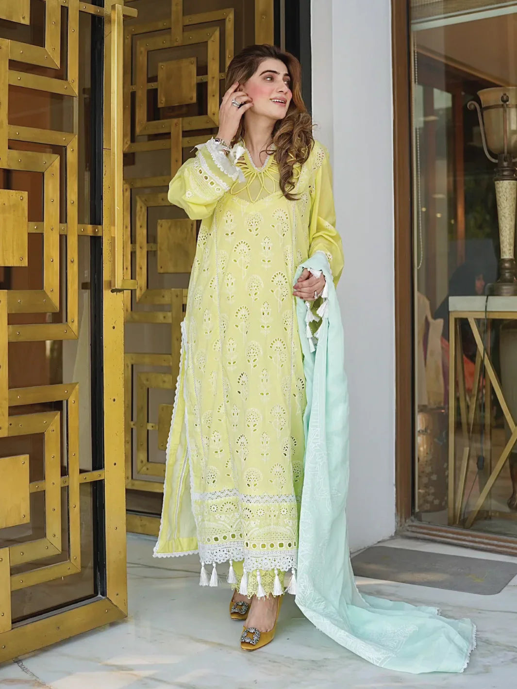 Faiza Faisal | Maya Luxury Lawn | Derya by Faiza Faisal - Designer Dress - Type: Ladies Clothes - Available at Libayah - 100% Original