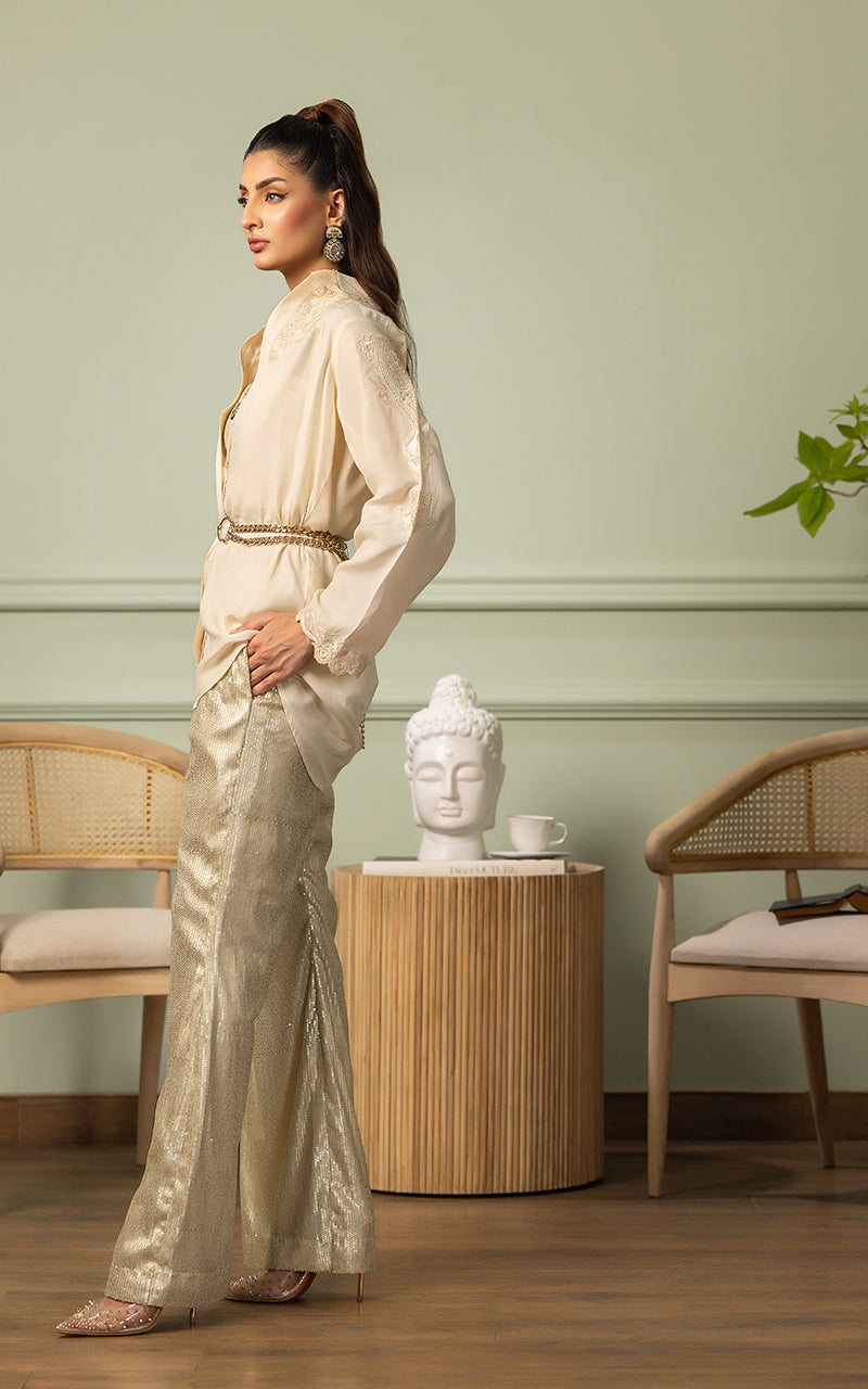 Threads and Motifs | Formal Dresses 25 | EMBROIDERED TOP WITH TUBE AND SEQUINS TROUSER by Threads and Motifs - Designer Dress  - Type : Ladies Clothes - Available at Libayah - 100% Original 