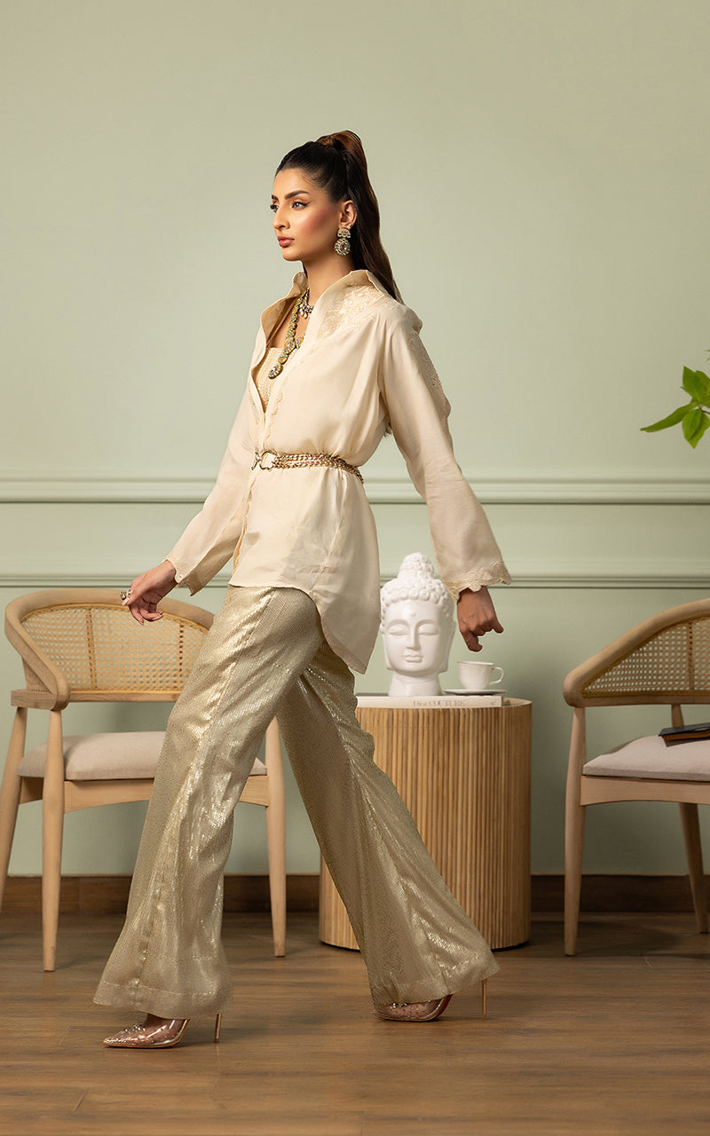 Threads and Motifs | Formal Dresses 25 | EMBROIDERED TOP WITH TUBE AND SEQUINS TROUSER by Threads and Motifs - Designer Dress  - Type : Ladies Clothes - Available at Libayah - 100% Original 