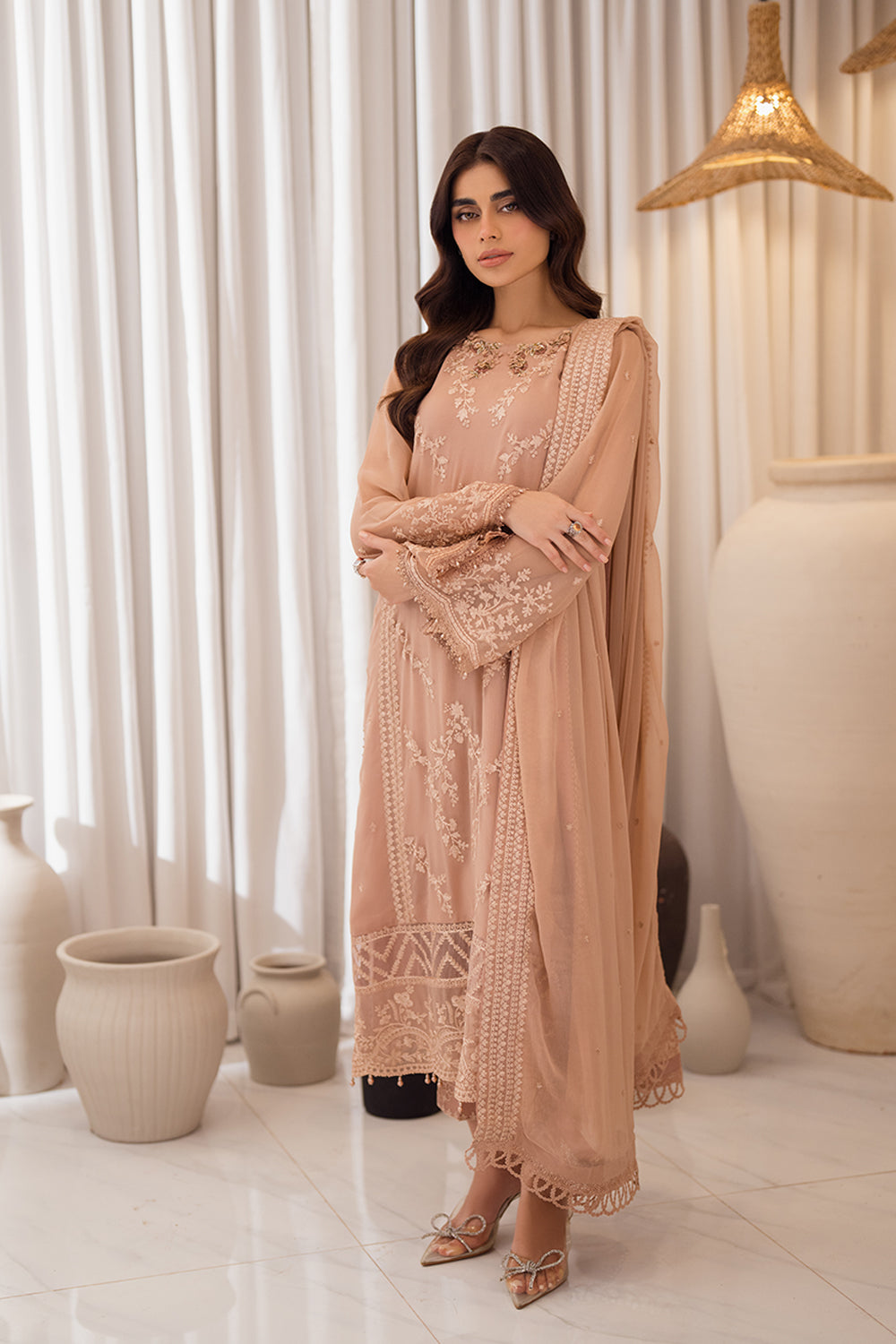 Azure | Ensembles | Beige Bliss by Azure - Designer Dress  - Type : Ladies Clothes - Available at Libayah - 100% Original 