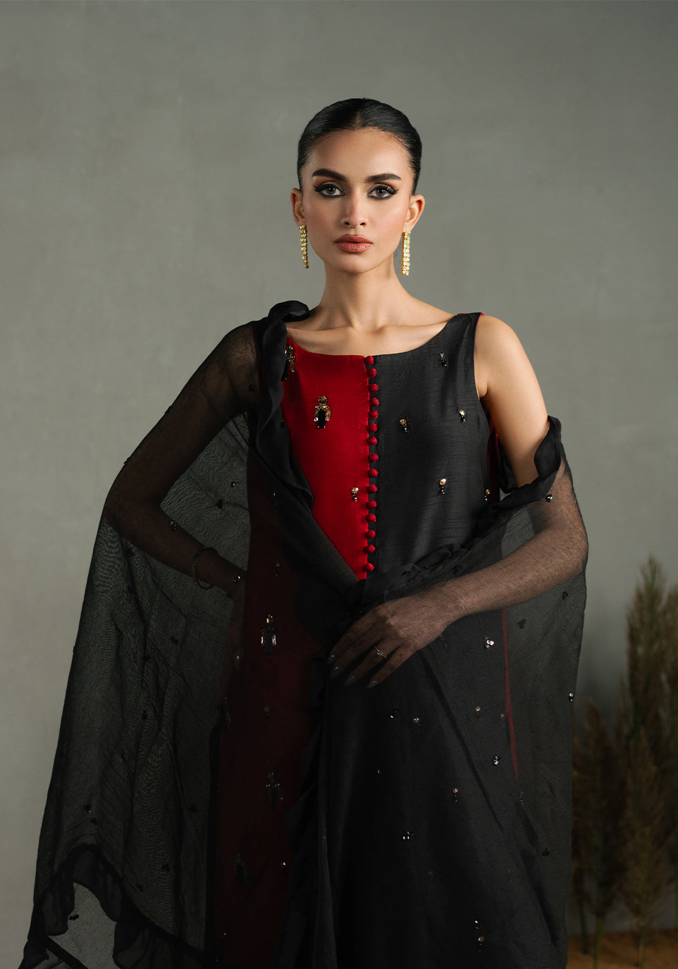 Zarqash | Silk Edit | ZQS 023 CRIMSYN by Zarqash - Designer Dress - Type: Ladies Clothes - Available at Libayah - 100% Original