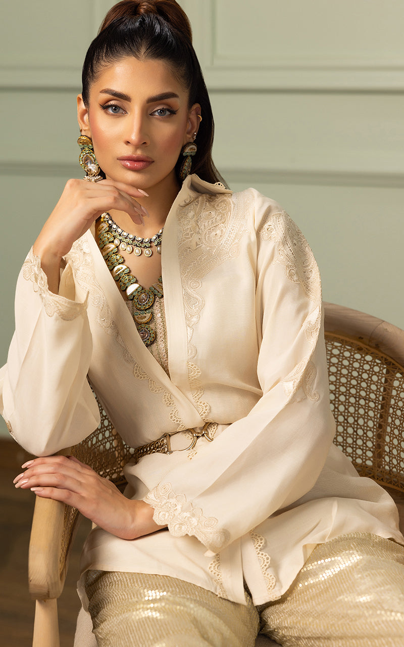 Threads and Motifs | Formal Dresses 25 | EMBROIDERED TOP WITH TUBE AND SEQUINS TROUSER by Threads and Motifs - Designer Dress  - Type : Ladies Clothes - Available at Libayah - 100% Original 