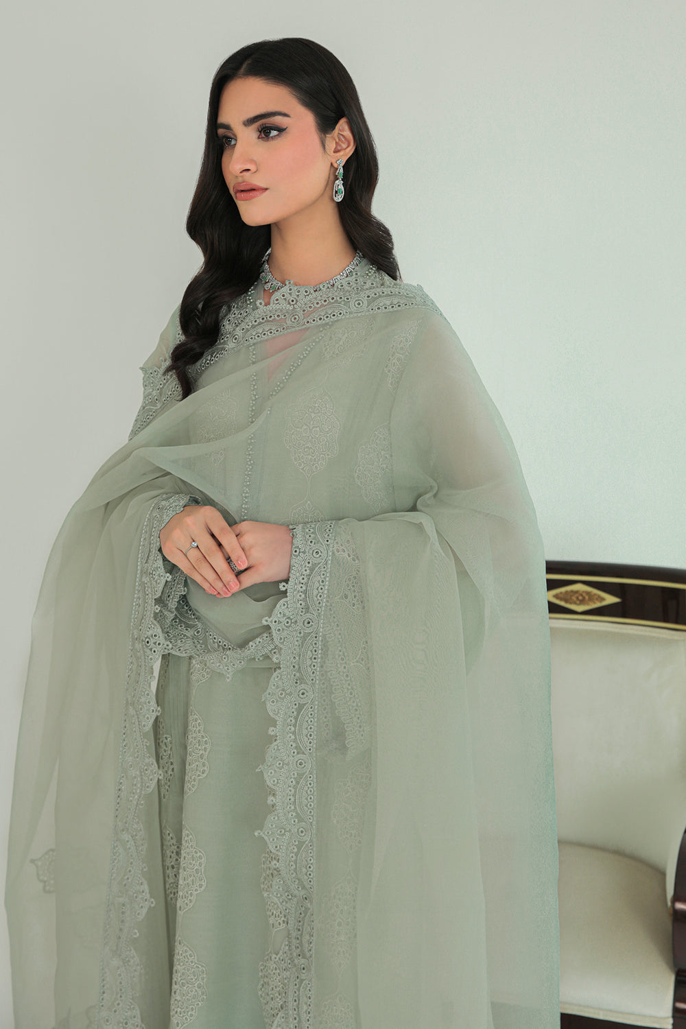 Baroque | Formals Collection | EMBROIDERED CHIFFON UF-234 by Baroque - Designer Dress  - Type : Ladies Clothes - Available at Libayah - 100% Original 