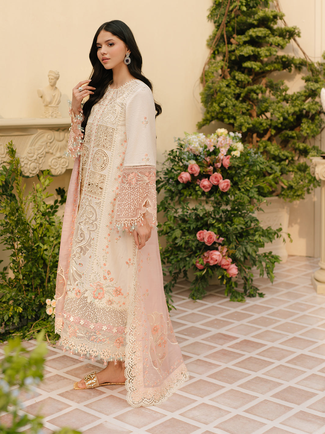 Bin Ilyas | Freesia Embroidered Lawn 25 | 107 - B by Bin Ilyas - Designer Dress - Type: Ladies Clothes - Available at Libayah - 100% Original