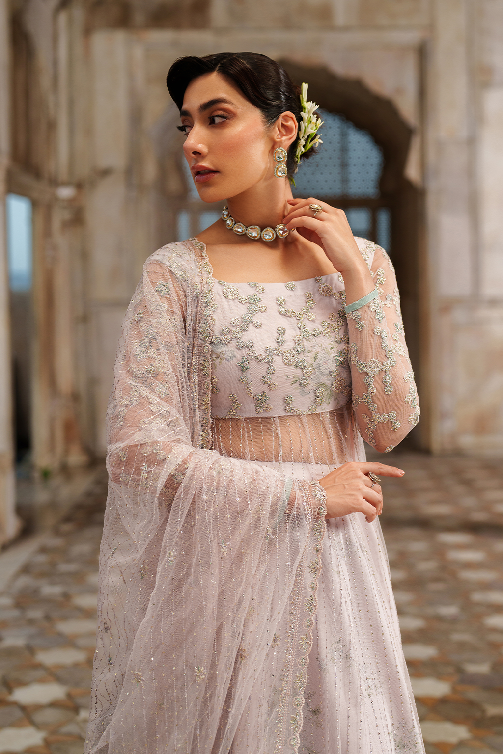 Iznik | Festive Formal | UE-552 Embroidered Net by Iznik - Designer Dress  - Type : Ladies Clothes - Available at Libayah - 100% Original 
