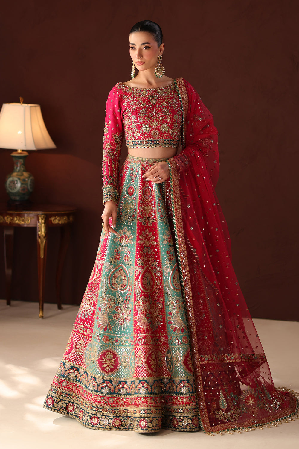 Baroque | Formals Collection | EMBROIDERED SILK UF-4489 by Baroque - Designer Dress  - Type : Ladies Clothes - Available at Libayah - 100% Original 
