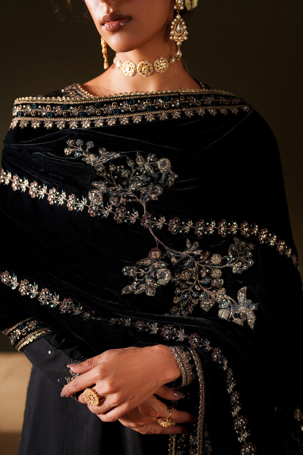 Iznik | Velvet 25 | IV-72 Embroidered Velvet by Iznik - Designer Dress - Type : Ladies Clothes - Available at Libayah - 100% Original 