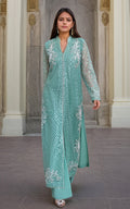Threads and Motifs | Formal Dresses 25 | Net Embroidered Jacket With Trouser by Threads and Motifs - Designer Dress  - Type : Ladies Clothes - Available at Libayah - 100% Original 