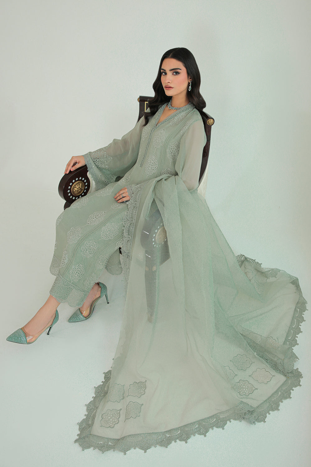 Baroque | Formals Collection | EMBROIDERED CHIFFON UF-234 by Baroque - Designer Dress  - Type : Ladies Clothes - Available at Libayah - 100% Original 