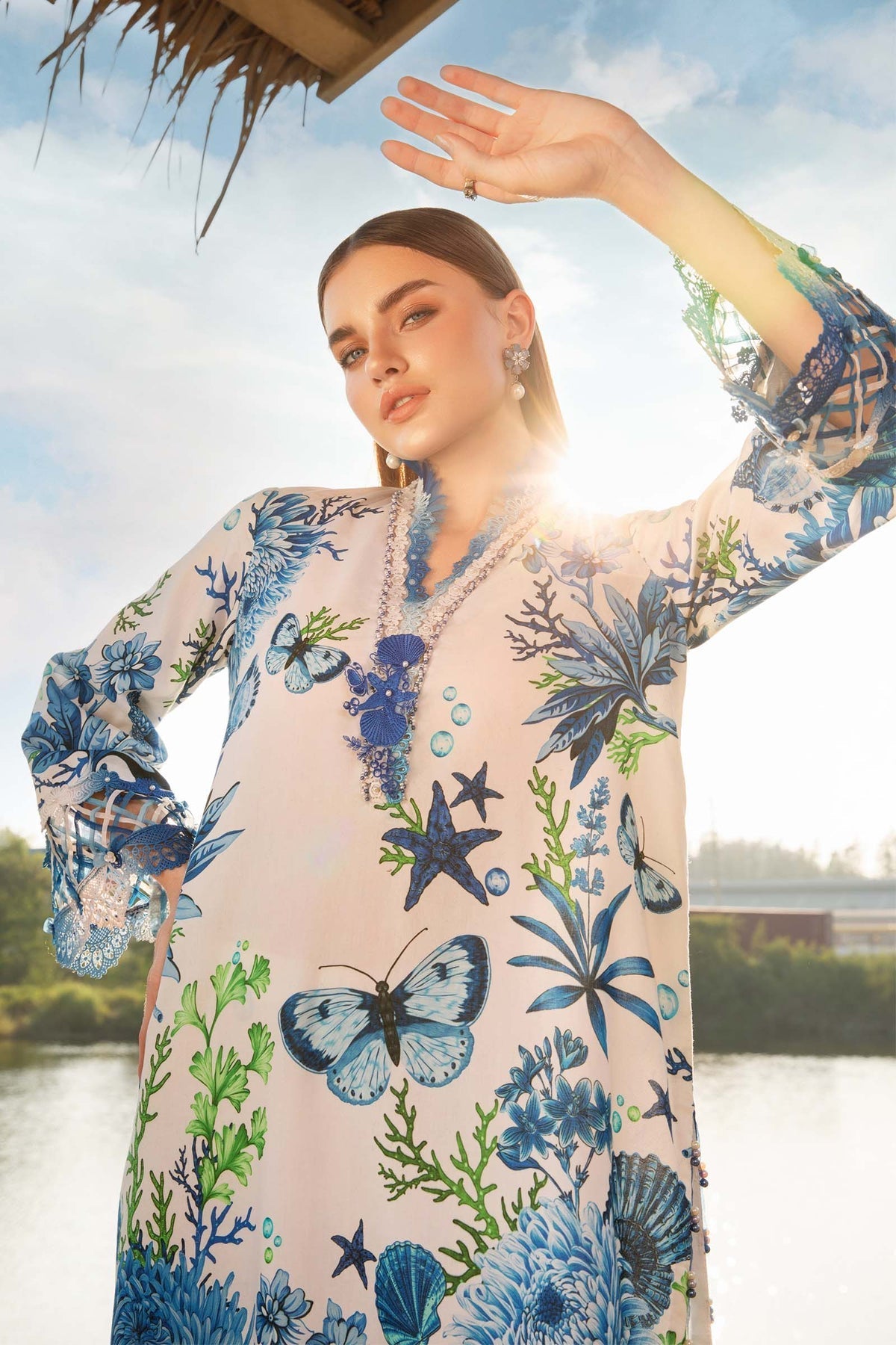 Maria B | M Prints 25 | MPT-2510-B by Maria B - Designer Dress - Type: Ladies Clothes - Available at Libayah - 100% Original