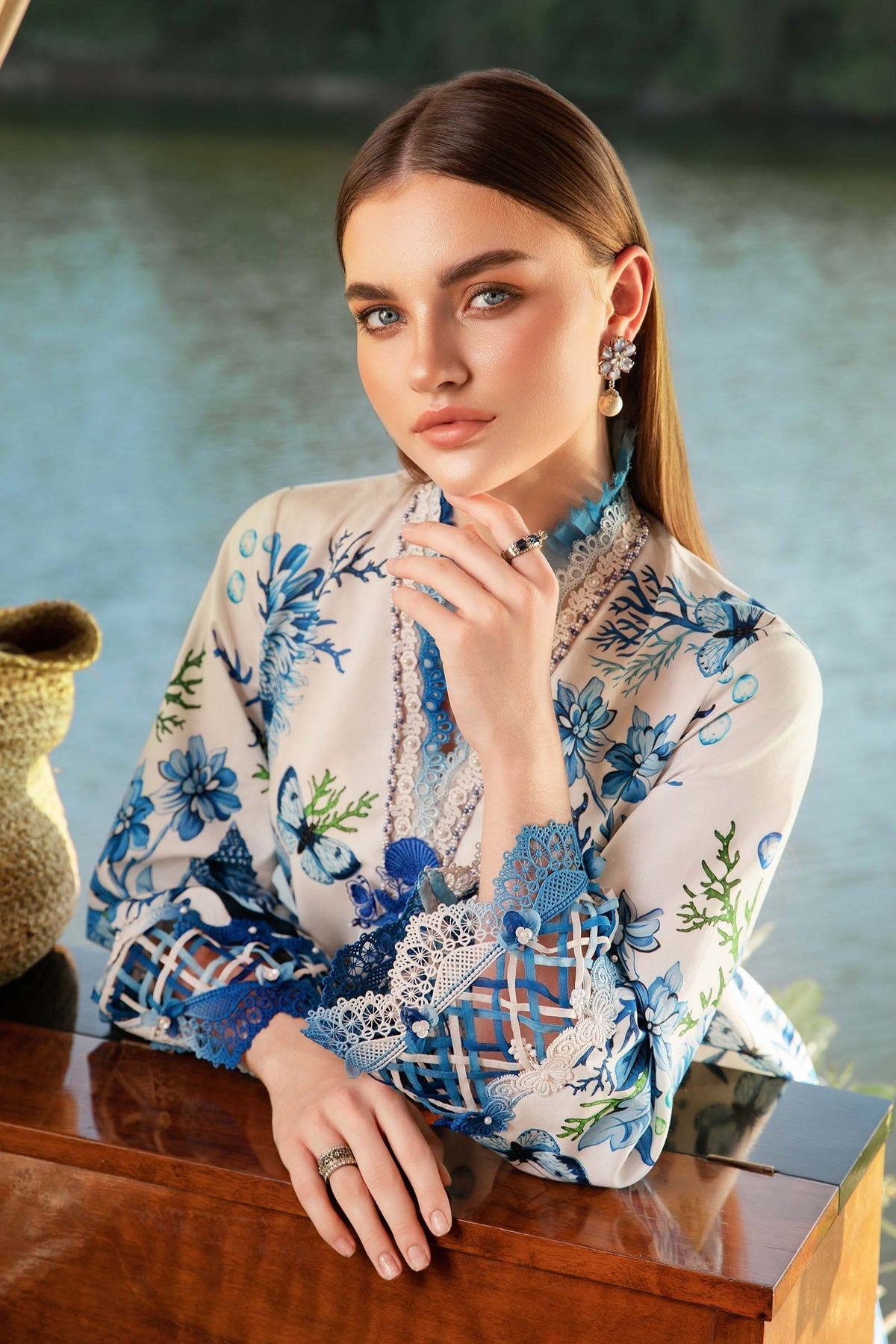 Maria B | M Prints 25 | MPT-2510-B by Maria B - Designer Dress - Type: Ladies Clothes - Available at Libayah - 100% Original